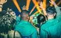 Young people dancing at night club - Festival event opening concert Royalty Free Stock Photo