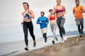 People exercise and jogging for perfect body. Sport and relaxation on the vacation