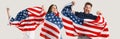 Young people with the flag of United States of America Royalty Free Stock Photo