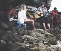 Young People Gathering Beach Leisure Friendship Concept Royalty Free Stock Photo