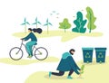 Young people go green, cycle, saving the planet, World Environment Day, Bio technology