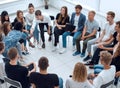 Young people greet each other at a business training