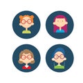 Young People Group Icon Set Teenager Children Avatar Royalty Free Stock Photo