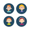 Young People Group Icon Set Teenager Children Avatar Royalty Free Stock Photo