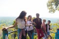 Young People Group Mountain View Point Happy Smiling Friends Talking Asian Holiday Summer Royalty Free Stock Photo