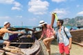 Young People Group Tourist Sail Long Tail Thailand Boat Ocean Friends Sea Vacation Travel Trip Royalty Free Stock Photo
