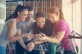 Young people in gym. Royalty Free Stock Photo