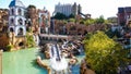 Young people have fun on the "Chiapas" water ride at the "Phantasialand" theme park in Germany