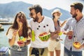 People having fun in summer vacation - Travel, friendship, holidays and youth lifestyle concept Royalty Free Stock Photo