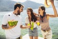 People having fun in summer vacation - Travel, friendship, holidays and youth lifestyle concept Royalty Free Stock Photo