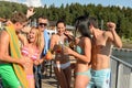 Young people having party at beach