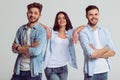 Young people in jeans Royalty Free Stock Photo