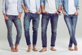 Young people in jeans Royalty Free Stock Photo