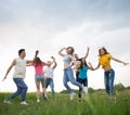 Young people jumping Royalty Free Stock Photo