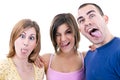 Young people making silly faces Royalty Free Stock Photo