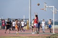 Young People Playing Basketball At Park, Mersin, Turkey