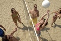 Young People Playing Volleyball On Beach Royalty Free Stock Photo