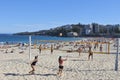 Young people plays volleyball on Coogee Beach in Sydney New South Wales Australia