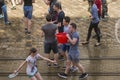 Young people prepared for pouring water