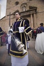 Young people in procession with incense burners in Holy week Royalty Free Stock Photo