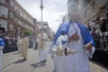 Young people in procession with incense burners Royalty Free Stock Photo