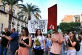 Young people protesting against climate change in Elche Royalty Free Stock Photo