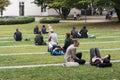 Young people relax in the park Royalty Free Stock Photo