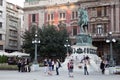 Young people at the republic square in Belgrade