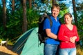 Young people resting camping