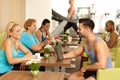 Young people resting in gym