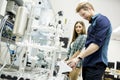 Young people in robotics classroom Royalty Free Stock Photo