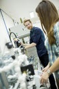 Young people in the robotics classroom Royalty Free Stock Photo