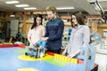 Young people in the robotics classroom Royalty Free Stock Photo