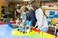 Young people in the robotics classroom Royalty Free Stock Photo