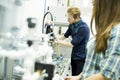 Young people in the robotics classroom Royalty Free Stock Photo