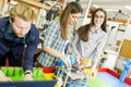 Young people in the robotics classroom Royalty Free Stock Photo