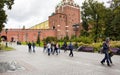 Young people Russian teenagers walk