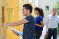 young people students lockers concept Royalty Free Stock Photo