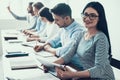 Young People Studying in Classroom at College. Royalty Free Stock Photo