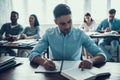 Young People Studying in Classroom at College. Royalty Free Stock Photo