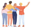 Young people together. Unity and friendship rear view Royalty Free Stock Photo