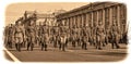 Young people in the uniform of the Second World War. Royalty Free Stock Photo