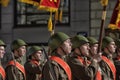 Young people in the uniform of the Second World War. Royalty Free Stock Photo