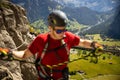 Young people on a via ferrata route