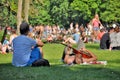 Young people at Vondelpark Amsterdam Royalty Free Stock Photo