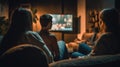 People watch TV shows Royalty Free Stock Photo