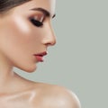 Young perfect woman face, female profile Royalty Free Stock Photo