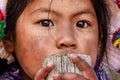 Young peruvian girl, Lake Titicaca, Peru Royalty Free Stock Photo