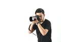 A young photographer busy at work Royalty Free Stock Photo