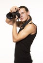 Young photographer with camera Royalty Free Stock Photo